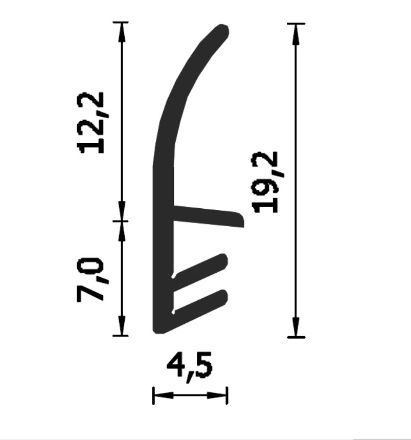 Guarnizione per infissi A144K marrone mt 38