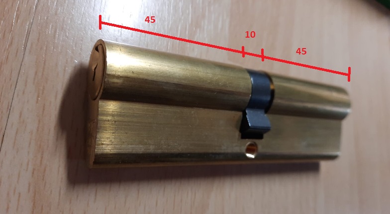 Cilindro tradizionale ottone FF 100 mm centrato 45-10-45