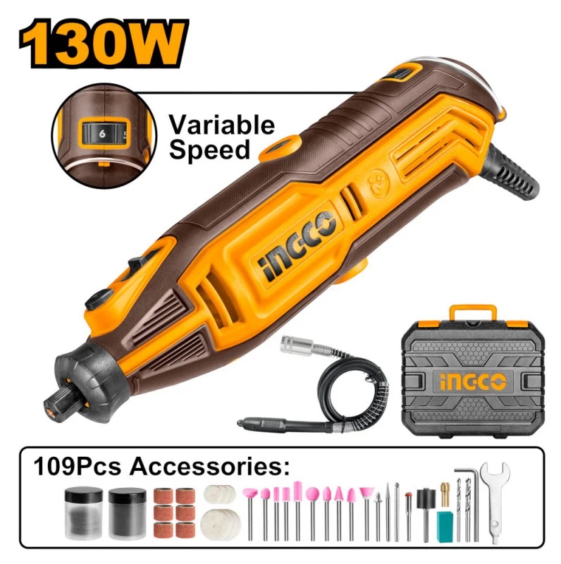 Minismerigliatrice 130w C/flessibile+access. INGCO