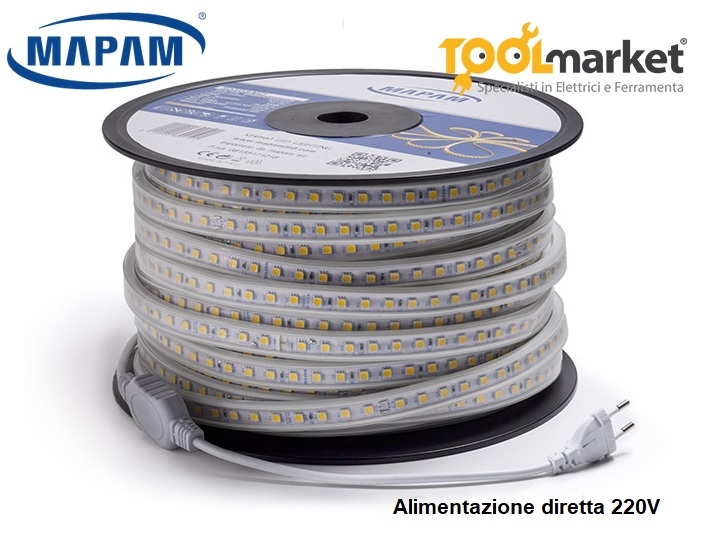 Striscia LED 220v luce fredda MAPAM