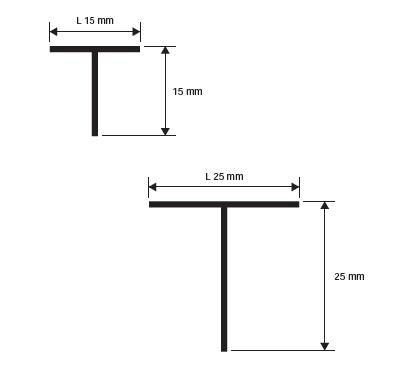 Profilio alluminio a T Anodizzato argento