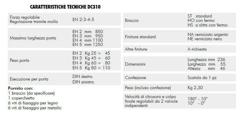 Chiudiporta slitta DC310 Meroni