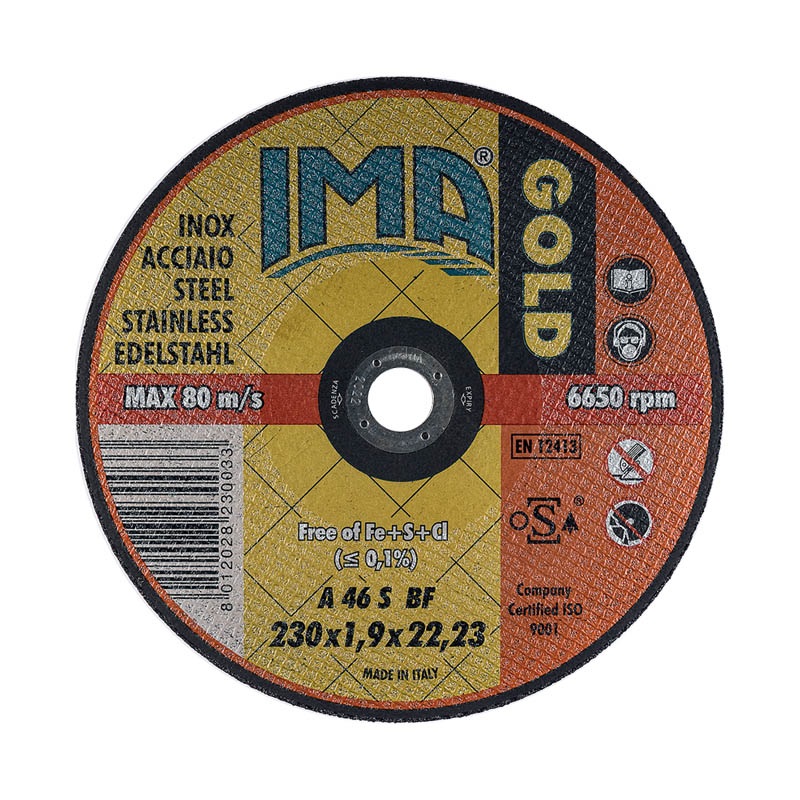 Disco abrasivo IMA Gold taglio inox da 230 spessore 1.9mm   
