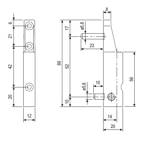 cerniera femmina anta-ribalta a440010704 AGB