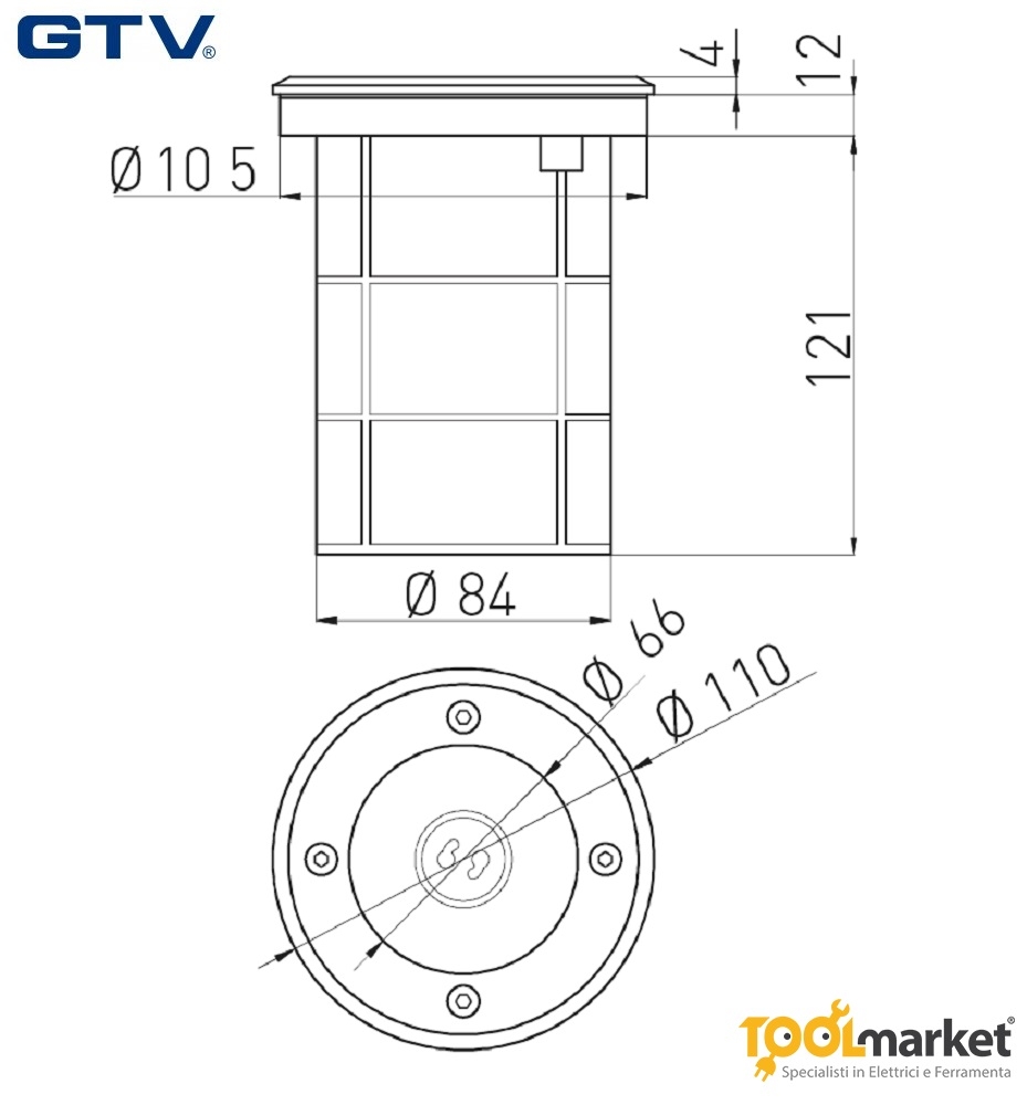 Faro incasso a pavimeto inox con diffusore calpestabile