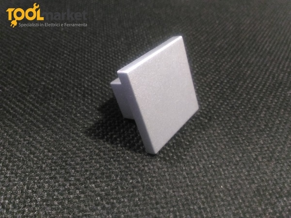 Pomello poliplast in plastica forma squadrata in alluminio ral 9006
