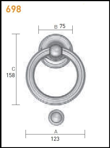 Battente 698 da 120 ottone antico