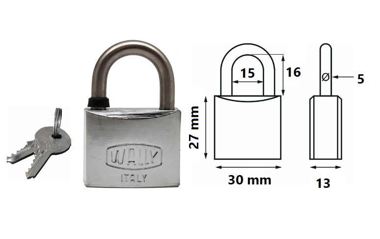 Lucchetto marino 30mm INOX Wally