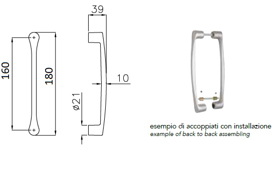Maniglia per porte scorrevoli art.160 benini