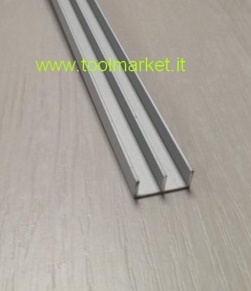 Profilo alluminio opaco ad U doppia Anodizzato argento da MT 2
