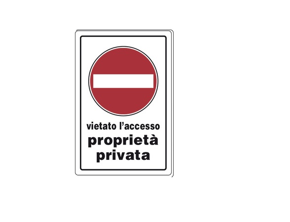 Cartello segnaletico  "PROPRIETA' PRIVATA V.A. " in PVC