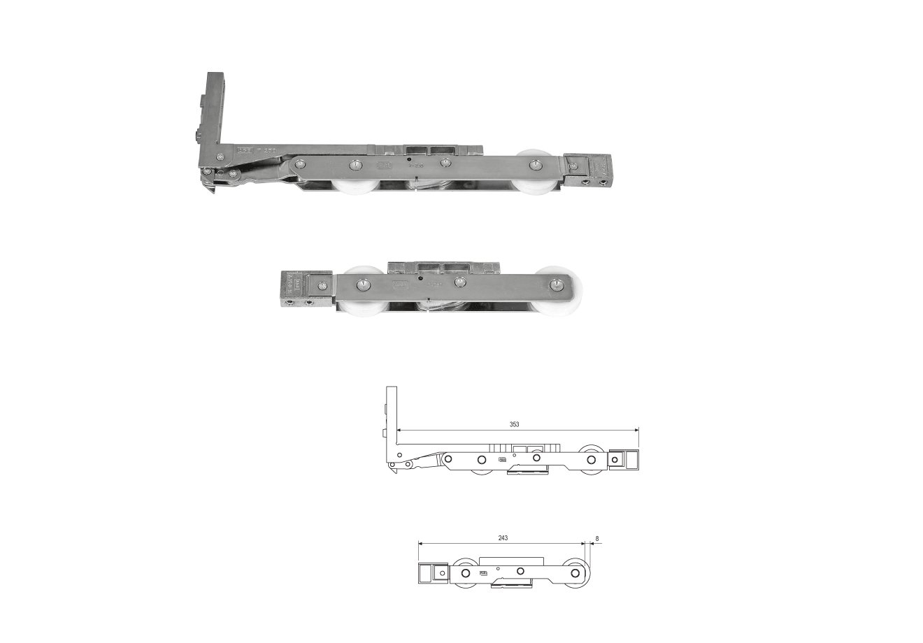 Kit carrelli per alzante g041040000 - AGB