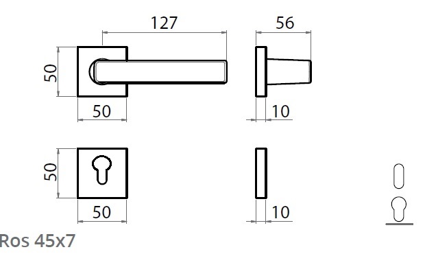 Maniglia e dk Ghidini 7900 Toulon alluminio cromosatinato