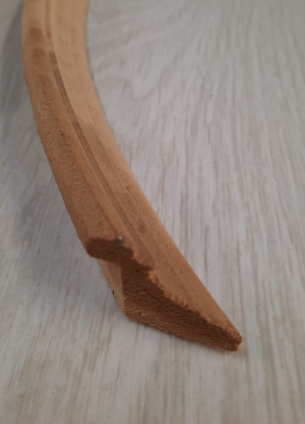 fermavetro 1/4 di cerchio curva sagoma F   Baia 900 mm sag interna