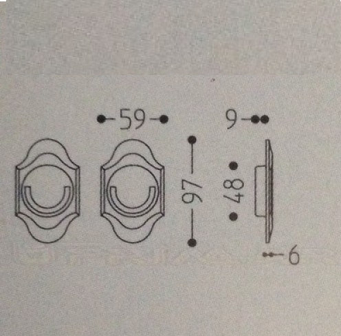 Kit Maniglia per porta scorrevole 1018TL oro lucido Mandelli