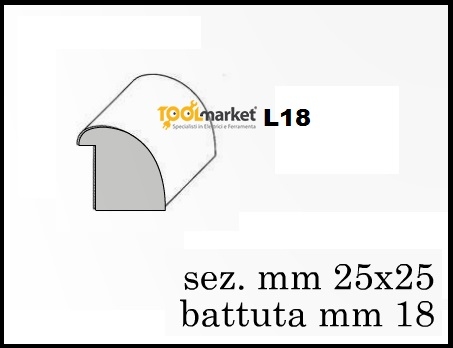 Fermavetro legno sagoma L18 baia