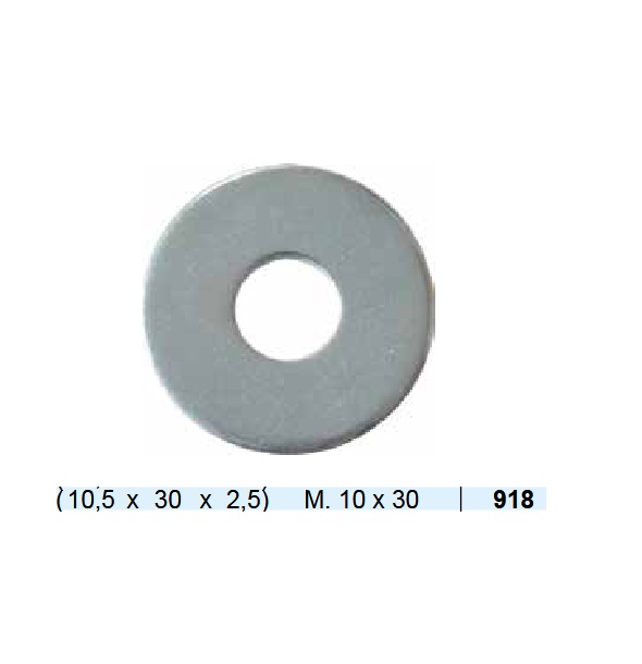 Rondelle zincate larga Ø 10 x 30 mm conf da 25 pz gr 295