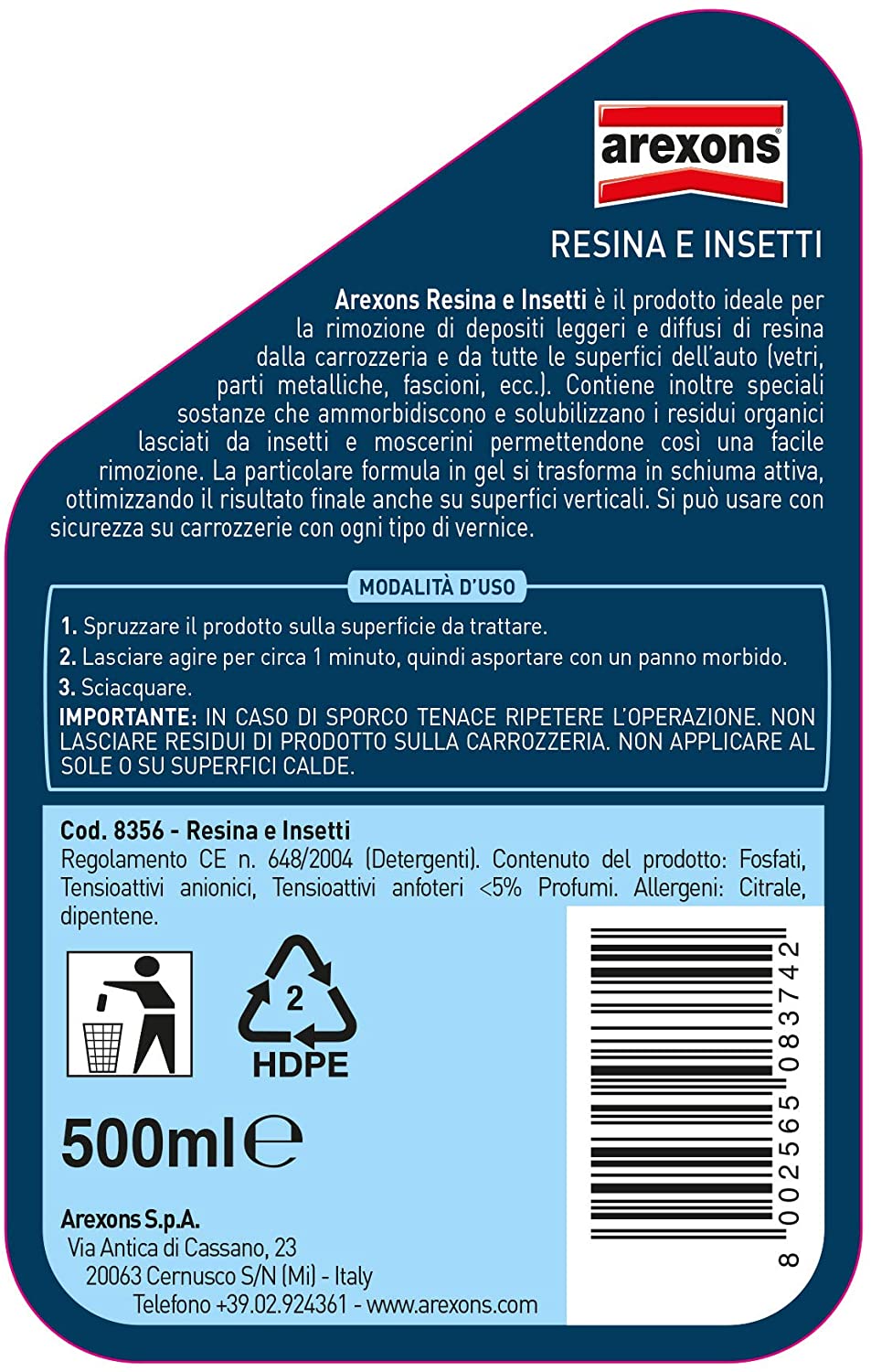 Arexons rimuovi resina e insetti 500ml