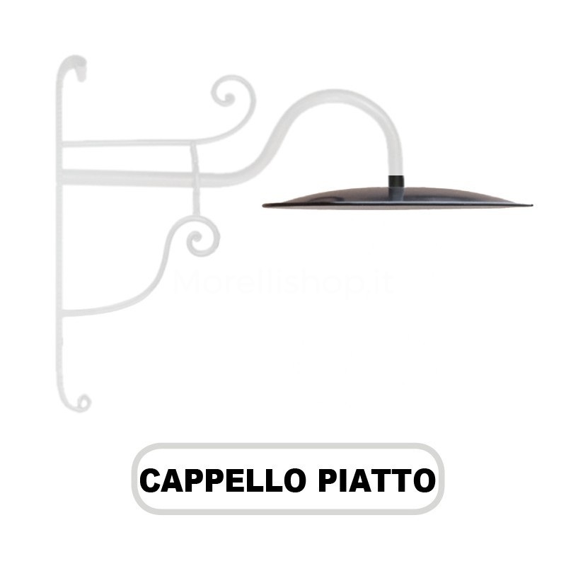 Cappello Piatto per lanterna ferro battuto  