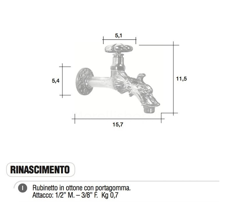 Rubinetto in ottone RINASCIMENTO