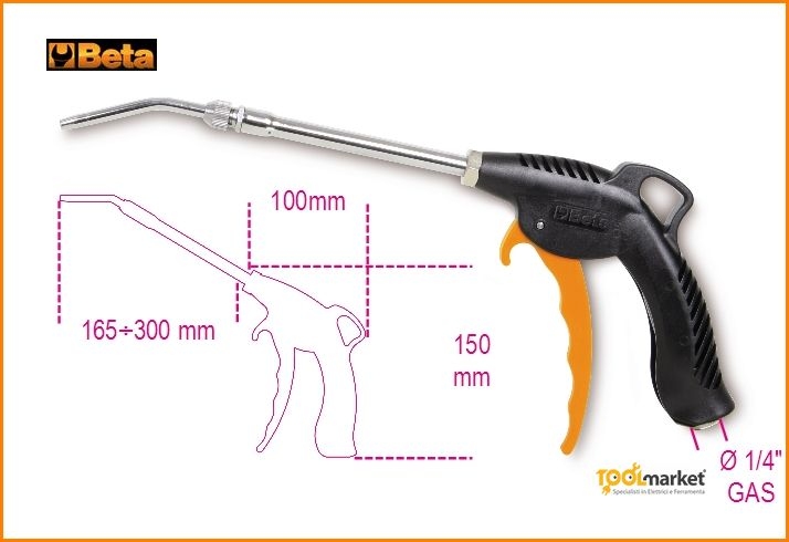 Pistola di soffiaggio progressiva telescopica