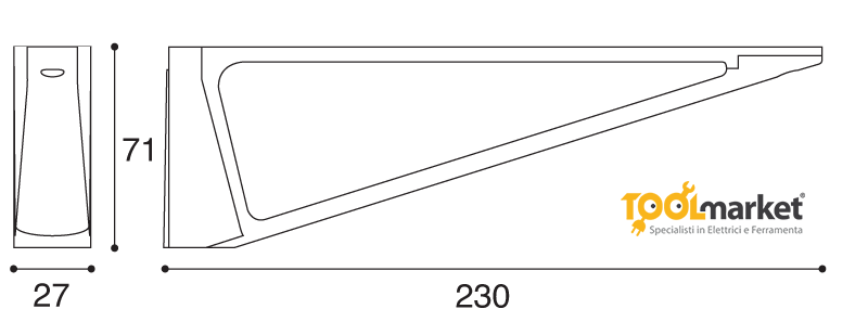 Reggimensola zama per vetro e legno modello 1431/230 - CONFALONIERI