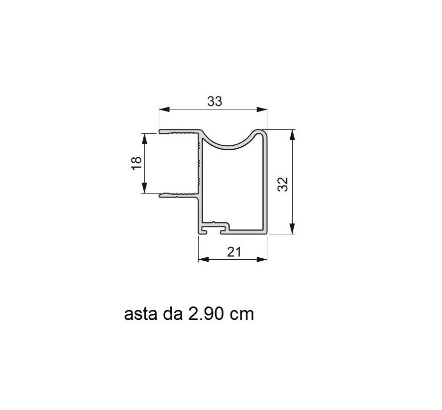 Maniglia Placard per armadio Wave 18, alluminio anodizzato opaco