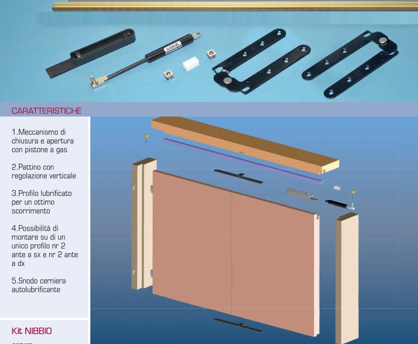 Kit  porte a libro a battente Nibbio Sliding 1007703AU