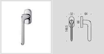 Maniglia finestra DK Roboquattro cromosatinato
