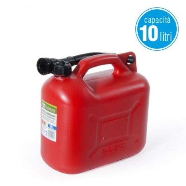 Tanica plastica con bccaglio da 10 LT per carburanti 