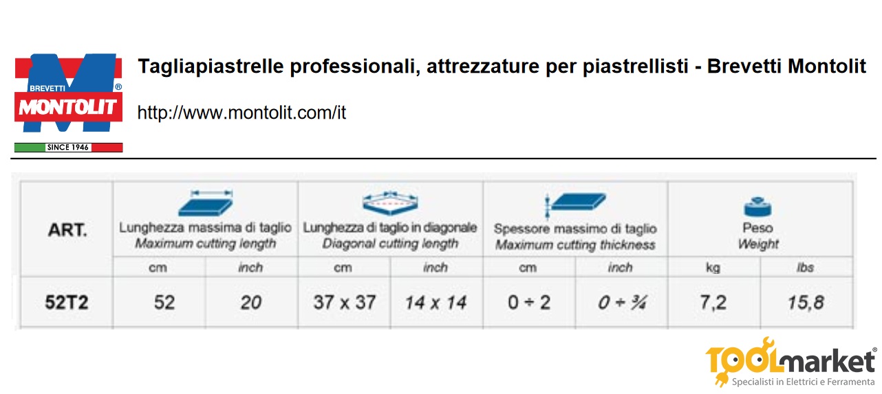 Tagliapiastrelle montolit 52cm