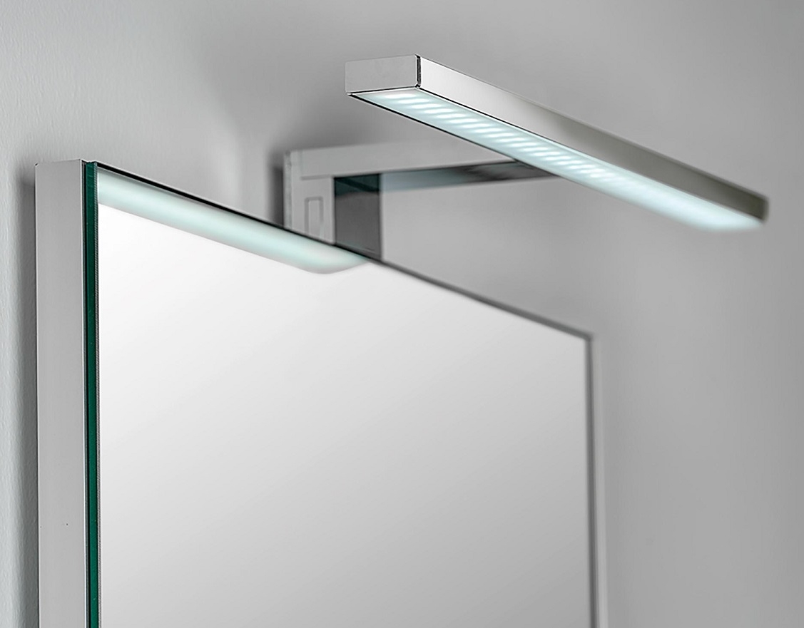 Emuca - Faretto LED per specchio da bagno, IP44, 280 mm, Tecnoplastica,  Verniciato nero : : Illuminazione