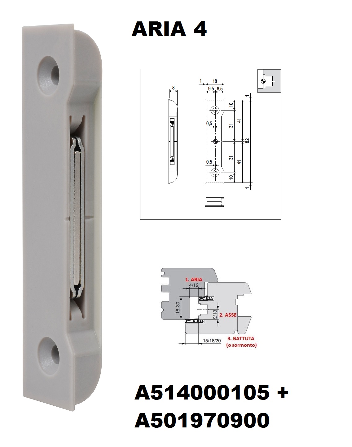 Scrocco magnetico per finestre A514000105  - AGB