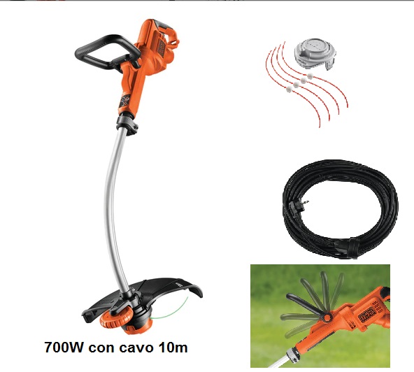 Tagliabordi 700 W con cavo da 10 mt BLACK+DECKER strimmer