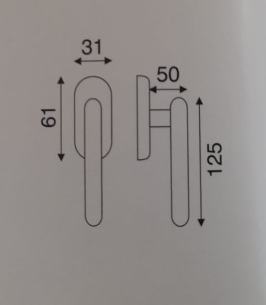 Maniglia in alluminio Cottali serie Alu 1  cromo/cromosatinata
