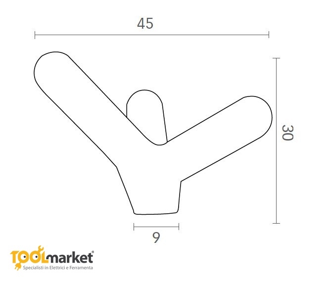 Pomolo a T per mobili in zama art 165 MITAL