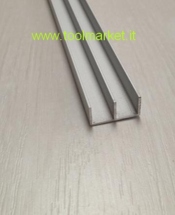 Profilo alluminio opaco ad U doppia Anodizzato argento da MT 2