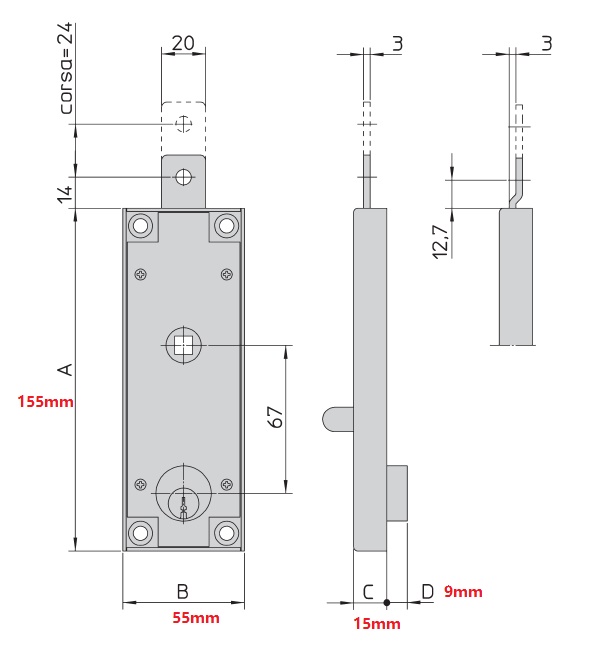 Serratura per basculanti Viro 8235.6