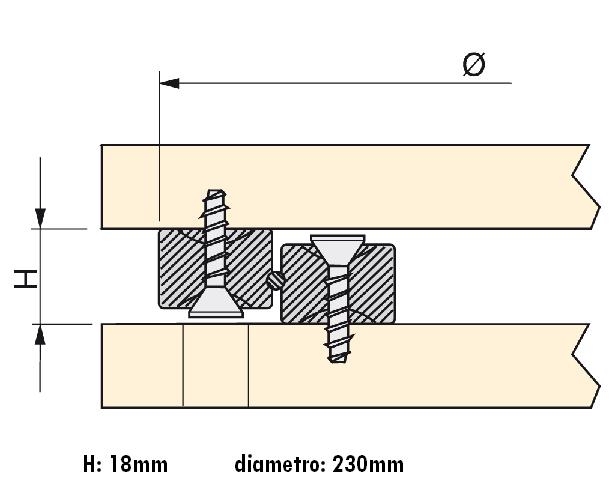 Piastra da appoggio girevole da Ø 23 mm e Ø 28 mm