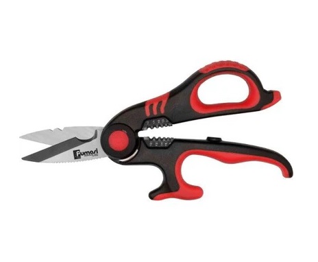 Forbice per elettricista Fumasi 5 in 1 in inox con fodero