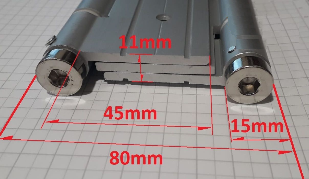 Cerniera a molla doppia azione ALLUMINIO H180