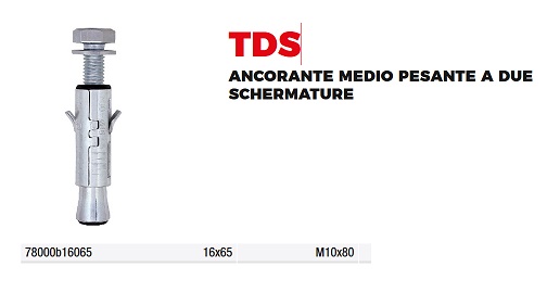 tassello ancorante acciaio 16x65 TDS Friulsider
