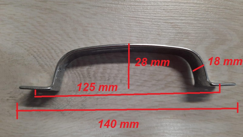 Maniglia a ponte  da 140 mm in ottone  cromo satinato 