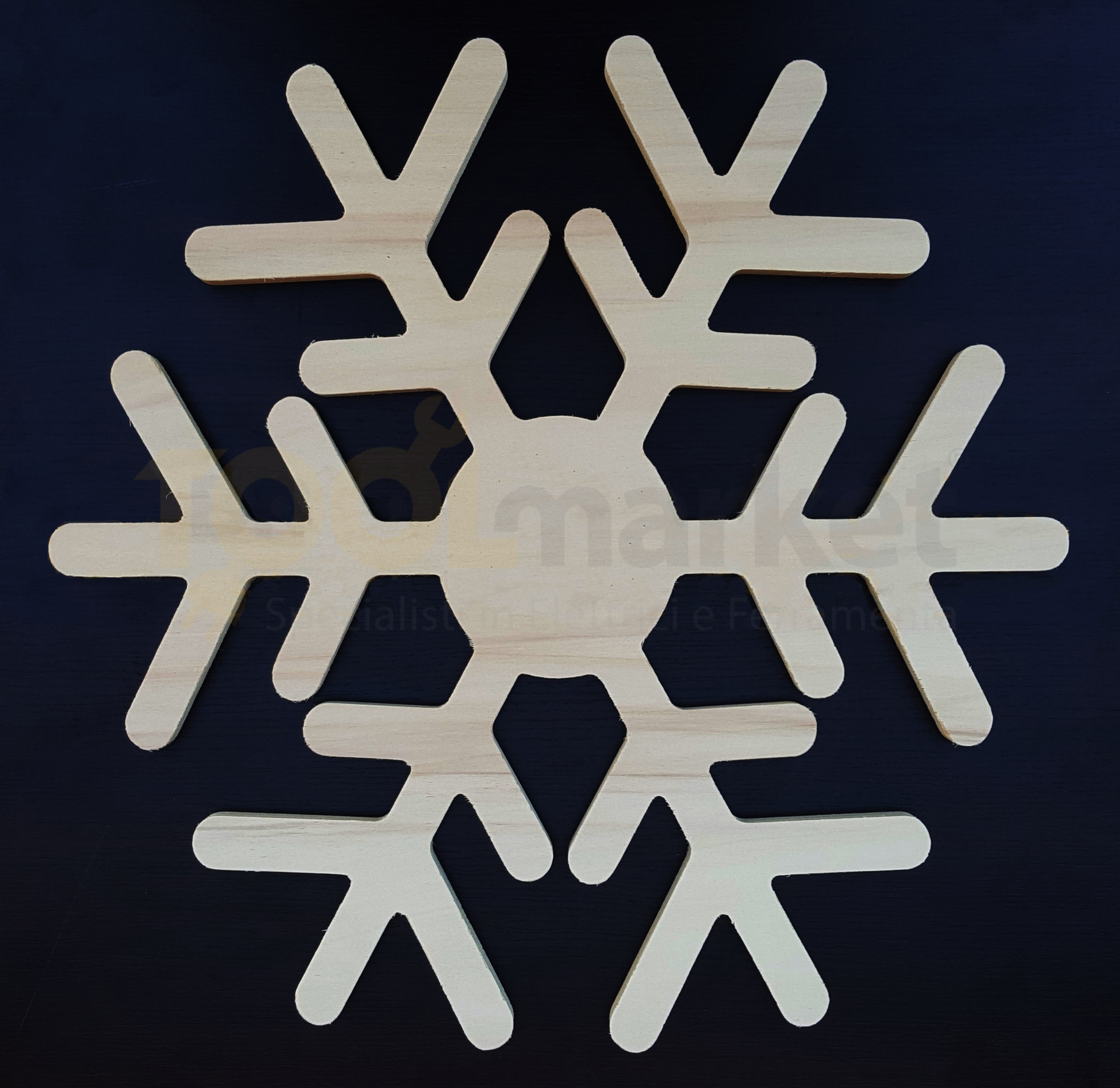 Telaio per Luminaria in FOREX Sag. 17 H 590 x L 590 mm Fiocco di Neve 