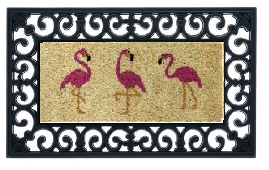 Zerbino in cocco con cornice in gomma stampata Duplo