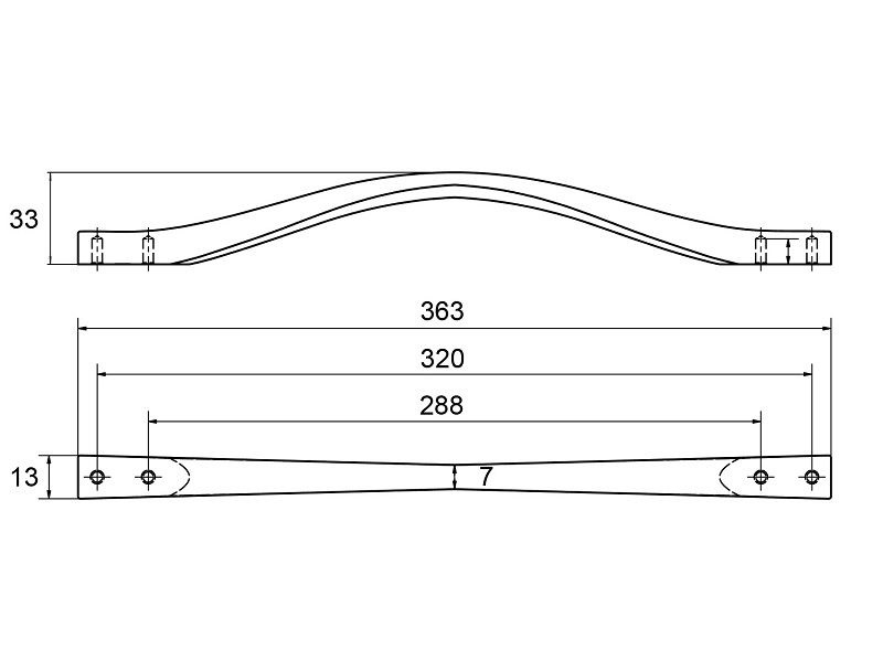 Maniglia moderna per mobili E6821/320 METAL STYLE