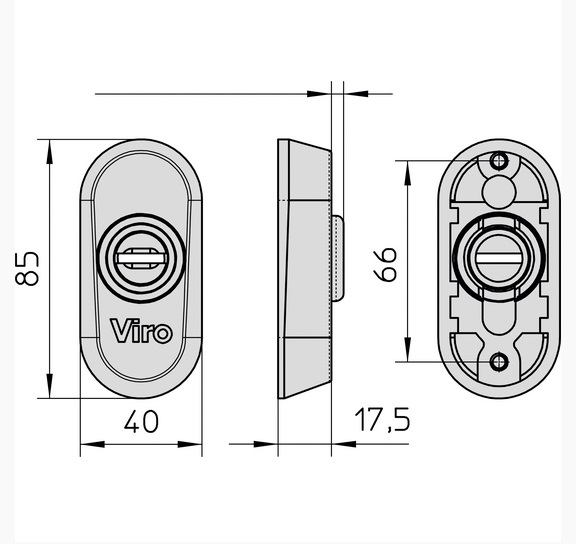 Defender rosetta di sicurezza cromata 808 Viro