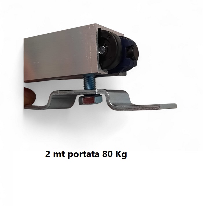Kit per porta scorrevole binario + carrelli  DRAGON BLU Sliding
