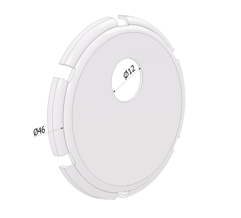 Inserto 4015 XCS Ø46 piano codolo cilindro cromo sat per 4300/4350/4506/4509/4556/4770
