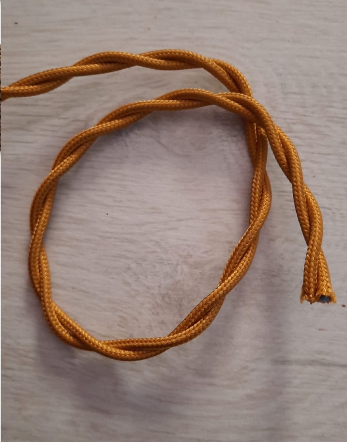 Cavo treccia telato 2 x 0,75 color ORO elettrico